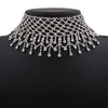 Crystal Rhinestone Choker Necklace For Women Tassel Chain Punk Hyperbole Vintage Necklace Statement Jewelry