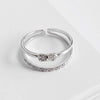Luxury Cubic Zircon Bow Design Sterling Silver 925 Rings Finger Fashion CZ Women Jewelry Adjustable