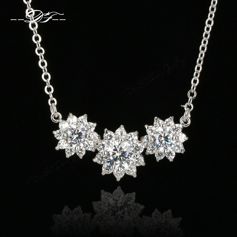Cubic Zirconia Exaggerated CZ Stone Choker Necklaces &Pendants Silver Color Party/Wedding Jewelry For Women N398