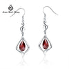 Luxury Dangles Long Earring for Women 925 Sterling Silver Wedding Drop Earrings Zircon Party Gift Red White Color Wholesale