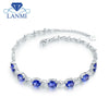 Luxury Design 5.8ct Natural Tanzanite Wedding Bracelet Real 18Kt White Gold Diamond Fine Jewelry Genuine Gem for Women