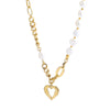 Famous Brand Jewelry Gold Color Heart-shaped Stainless Steel pearl Necklace For Woman Gift