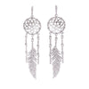 Luxury Fashion Retro Design Personality Tassel Feather Crystal Earrings European Charm Women Holid Casual Jewelry Accessories