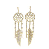 Luxury Fashion Retro Design Personality Tassel Feather Crystal Earrings European Charm Women Holid Casual Jewelry Accessories