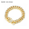 Rhinestone Bracelet Women Men Hiphop Cuban Link Bracelets Simple Design Gold Silver Color Jewelry Gifts