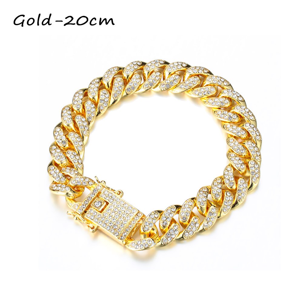 Necklace Plus Bracelet Hip Hop Style Jewelry Set Paved Rhinestone Cuban  Chain Design Suitable For Men And Women Silvery Or Golden Make Your Call -  Temu