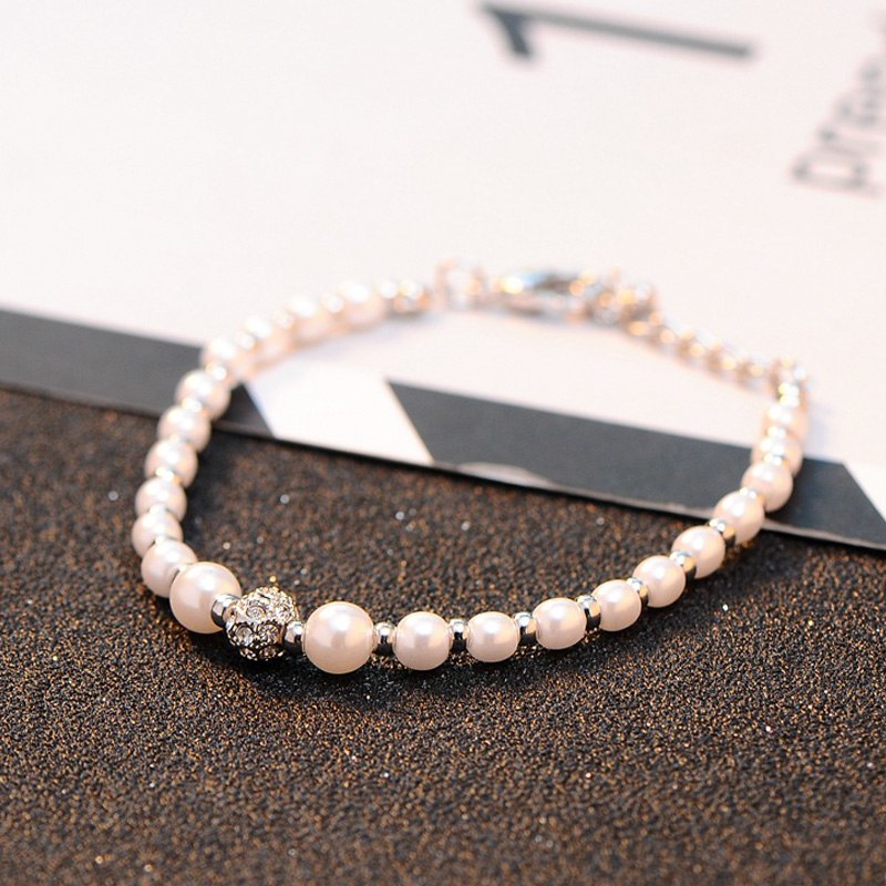 Luxury Fashion Women's Party Accessories Christmas Gifts Pearl Crystal Bracelet Jewelry Charm Bridal Wedding Jewelry