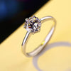 Luxury Female Crystal CZ Stone Ring Simple 925 Silver White Round Ring Wedding Band Promise Engagement Rings For Women