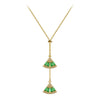 Female Green Zircon Fan Shape Pendant Necklaces For Women Jewelry Gift