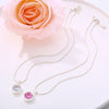 Female Silvery Pink CZ Zircon Big Water Drop Pedants Necklaces Long/Short Snake Chain Necklaces For Women Wedding Jewelry