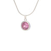Female Silvery Pink CZ Zircon Big Water Drop Pedants Necklaces Long/Short Snake Chain Necklaces For Women Wedding Jewelry