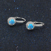Luxury Fire Blue Opal Earrings 925 Sterling Silver Hoop Earrings Gem Stone Fashion Jewelry Crystal Hot Sell for Women Wholesale