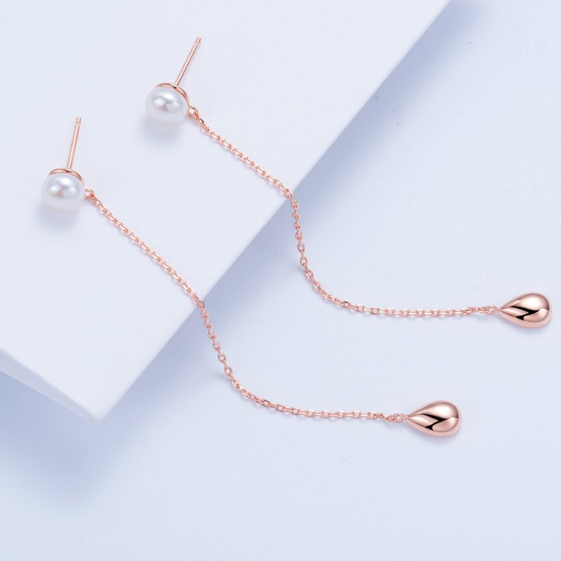 Luxury Cultured Pearl Long Tassel Dangle Drop Earrings Waterdrop Earrings for Women Bridal Jewelry Gift zk40
