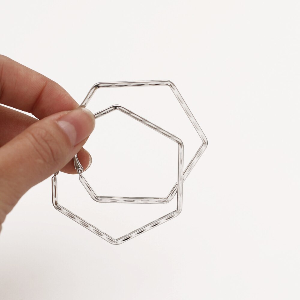 Gold Color Geometry Hoop Earrings For Woman Party Gifts Female Piercing Ear Accessory Jewelry Korean  2022