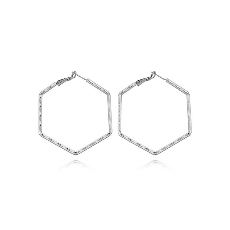 Gold Color Geometry Hoop Earrings For Woman Party Gifts Female Piercing Ear Accessory Jewelry Korean  2022