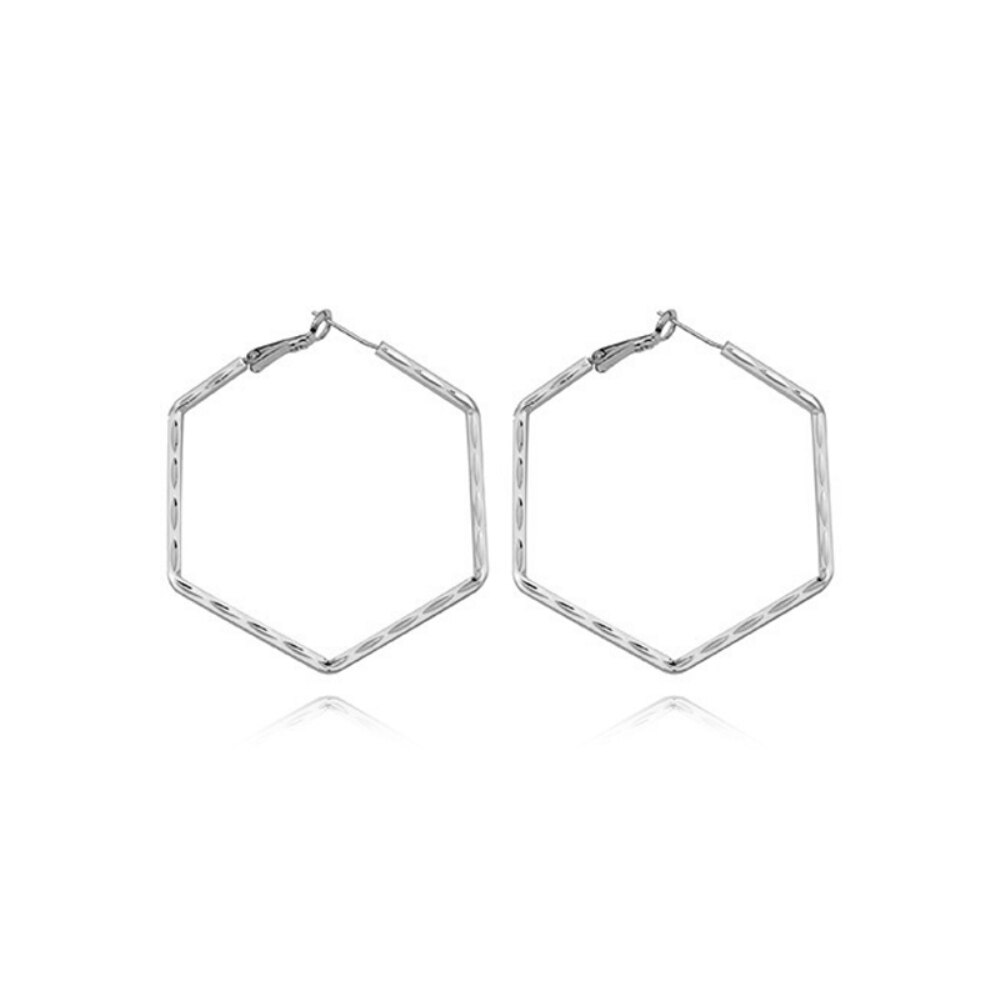 Gold Color Geometry Hoop Earrings For Woman Party Gifts Female Piercing Ear Accessory Jewelry Korean  2022