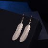 Gold Color Long Drop Feather Pendant for Earings Woman‘s Party Charm Gift Earring Accessories Korean Jewelry2022