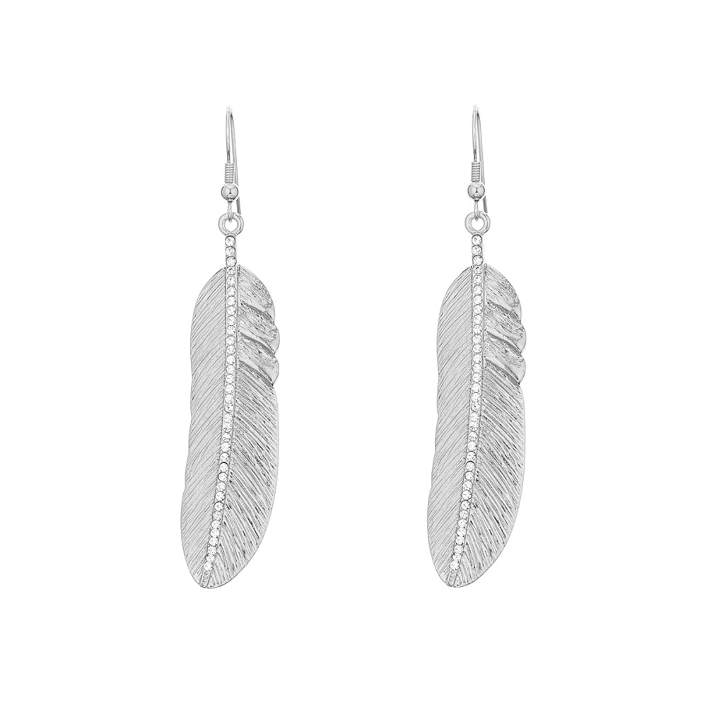 Gold Color Long Drop Feather Pendant for Earings Woman‘s Party Charm Gift Earring Accessories Korean Jewelry2022