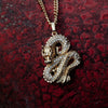 Gold Colors Zircon Dragon Pendant Necklaces for Men Women Iced Out Tennis Gold Chain Hip Hop Jewelry Gifts