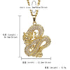 Gold Colors Zircon Dragon Pendant Necklaces for Men Women Iced Out Tennis Gold Chain Hip Hop Jewelry Gifts