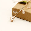 Gold Silver Plated Beauty and the Beast Rose Pendant Necklace Anniversary Jewelry Gift Sale