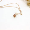 Gold Silver Plated Beauty and the Beast Rose Pendant Necklace Anniversary Jewelry Gift Sale