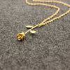 Gold Silver Plated Beauty and the Beast Rose Pendant Necklace Anniversary Jewelry Gift Sale