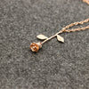 Gold Silver Plated Beauty and the Beast Rose Pendant Necklace Anniversary Jewelry Gift Sale