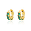 Green Zircon Hoop Earrings for Women Stainless Steel Couple Round Gold Color Earrings Trend 2023 Wedding Jewelry aretes