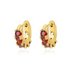 Green Zircon Hoop Earrings for Women Stainless Steel Couple Round Gold Color Earrings Trend 2023 Wedding Jewelry aretes