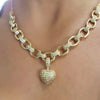 Heart Choker Necklace Micro Pave Cubic Zirconia Stone Gold color Love Heart Chain Silver Color Women Charms Jewelry Gift