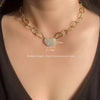 Heart Choker Necklace Micro Pave Cubic Zirconia Stone Gold color Love Heart Chain Silver Color Women Charms Jewelry Gift