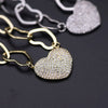 Heart Choker Necklace Micro Pave Cubic Zirconia Stone Gold color Love Heart Chain Silver Color Women Charms Jewelry Gift