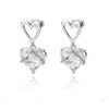 Heart Zircon Stud Earrings For Women Girls Korean Earrings 2023 Trend Lover Wedding Band Jewerly Christmas Gift