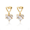 Heart Zircon Stud Earrings For Women Girls Korean Earrings 2023 Trend Lover Wedding Band Jewerly Christmas Gift
