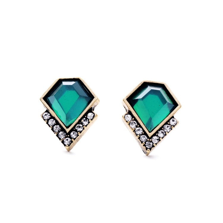 Luxury Joker Cool Green Crystal Stud Earrings Famous Brand Jewelry Small Vintage Brincos Allibaba Online Shopping India