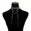 Long Necklace Lady Tassel Rhinestone Choker Necklace For Women Trendy Crystal Clavicle Chain Nightclub Party Accessories