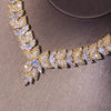 Marquise Cubic Zircon Necklace Leaf Choker Jewelry for Women Gold Crystal Indian Bridal Necklace Wedding Party Jewellery