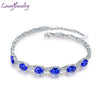Luxury Natural Blue Tanzanite Bracelet Solid 18Kt White Gold Stunning Diamond Wedding Jewelry for Wife Christmas Gift