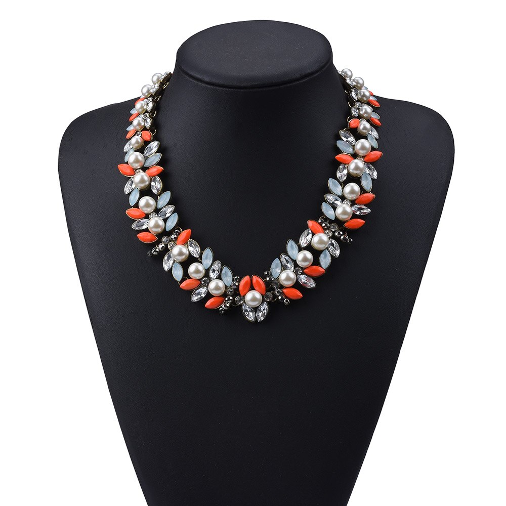 Pearls Chunky Choker Necklace Ethnic Statement Maxi Crystal Collar Jewelry Women Party Indian Bridal Wedding Brincos