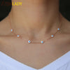 Luxury ROSE Gold Color ROUND dots accessories enamel eye Necklaces & Pendants For Women Anniversary Jewelry