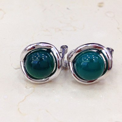 Luxury Red Garnet Earrings For Women 100% Real 925 Sterling Silver Jewelry Simple 4 Colors Round Gemstone Stud Earrings SE25