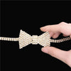 Rhinestone Bow Tie Gold Bridal Choker Necklace for Women Wedding Sexy Crystal Collar Necklace Jewelry Payty Gift