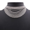 Rhinestone Chain Tassel Choker Necklace For Women Chunky layer Crystal Pendant Choker Collar Jewelry Colliers