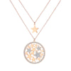 Rose Gold Stainless Steel Necklace For Women 2 Layer Star Pendant Necklace Statement Necklaces Female Jewelry