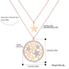 Rose Gold Stainless Steel Necklace For Women 2 Layer Star Pendant Necklace Statement Necklaces Female Jewelry