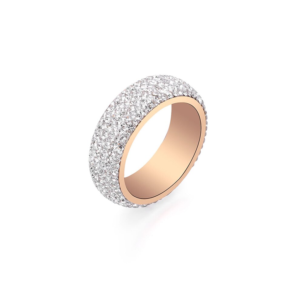 Silver Color Crystal Stainless Steel Ring For Woman Finger Trendy Engagement Wedding Ring Charms Jewelry Gifts 2022