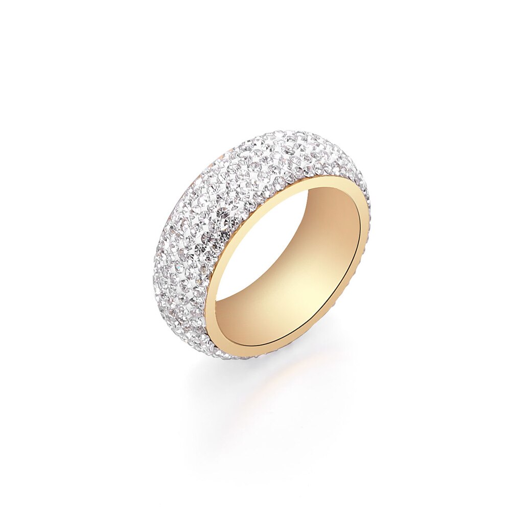 Silver Color Crystal Stainless Steel Ring For Woman Finger Trendy Engagement Wedding Ring Charms Jewelry Gifts 2022