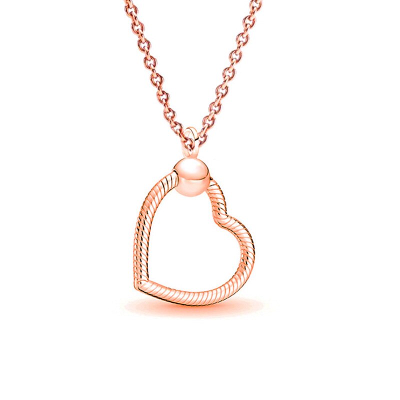 Silver Plated Necklace Brand Jewelry With Round &amp; Heart Pendant Necklace for Women Lover Anniversary Gift Special Offer