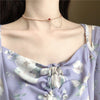 Simulated-pearls Red Heart Choker Cubic Zircon Love Women Necklace